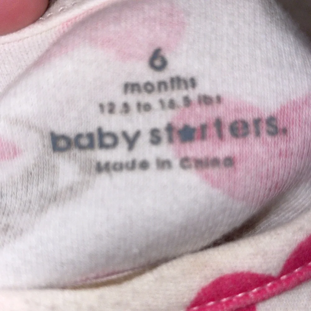 Baby starters 6month monkey set, pink white monkeys and hearts